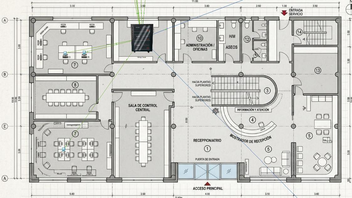 Plano de planta baja del Centro de Control