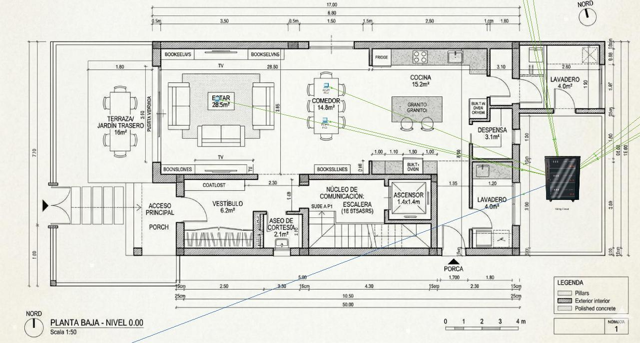 Plano de la planta baja de Facultad 1
